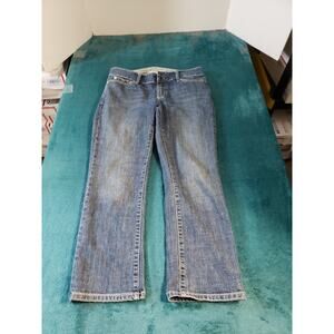 Gap Jeans Size 2 Womens Blue Stretch Denim Pants Mid Rise Curvy Cropped